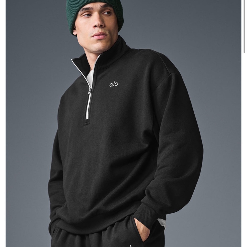ALO Yoga Black Zip-Up Sweater